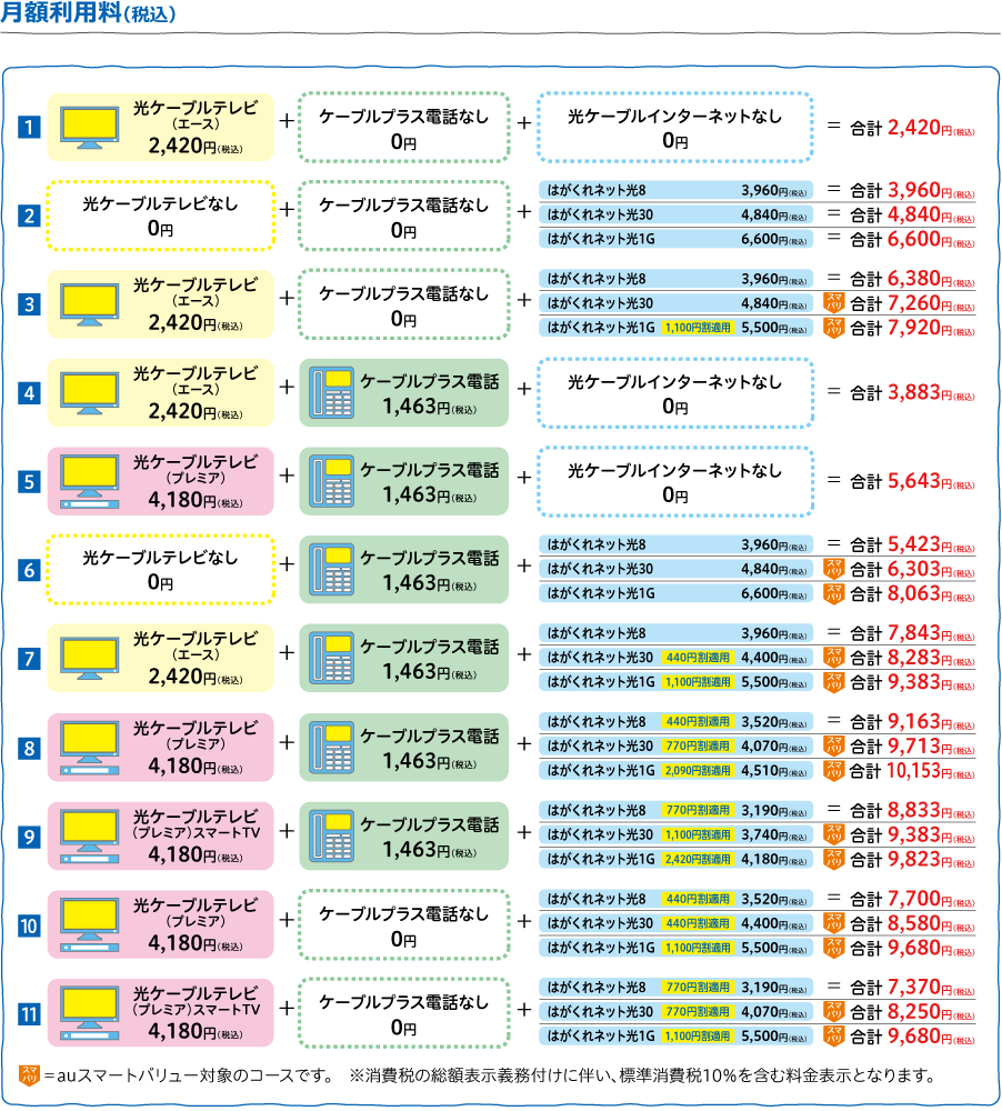 月額利用料（税込）